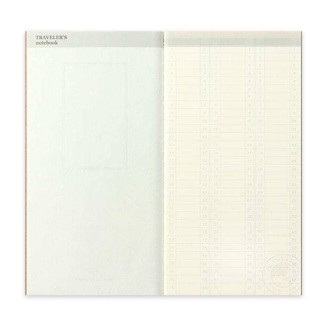 Traveler's Notebook 018 Free Weekly Vertical Refill-niconeco zakkaya